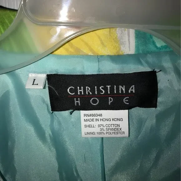 Vintage Christina Hope Tropical Beaded Floral Crop Sleeve Blazer Jacket  Large - Picture 4 of 7